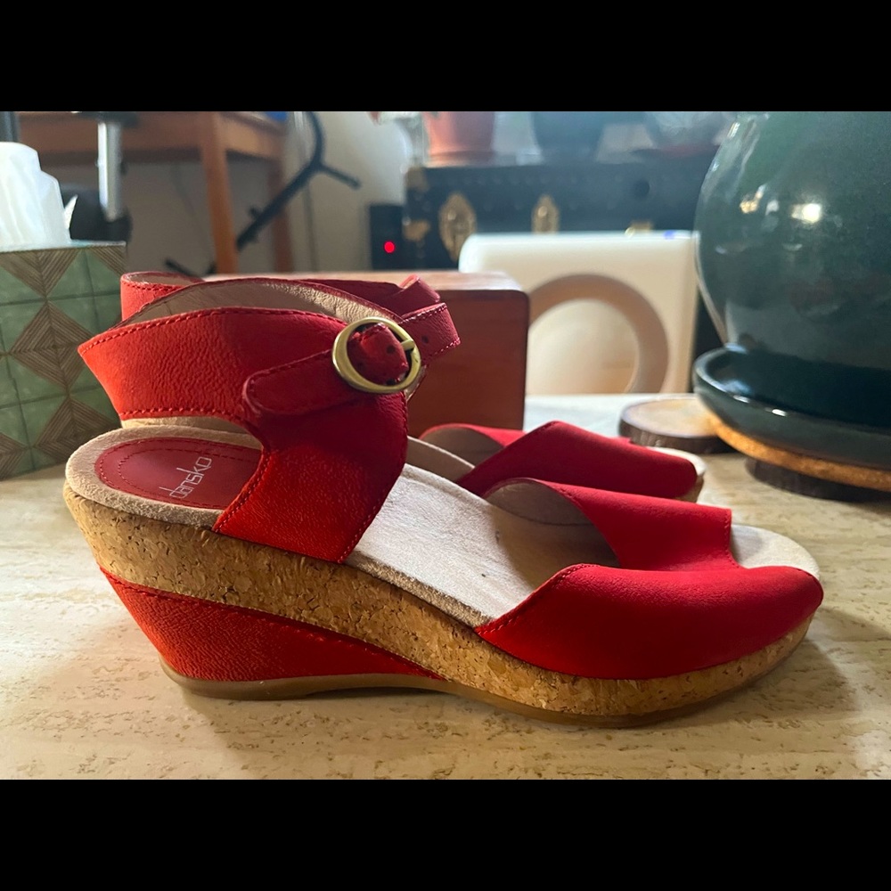 Barely worn red dansko sandals - size 39